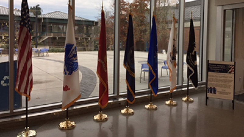 Veterans flags at LCC