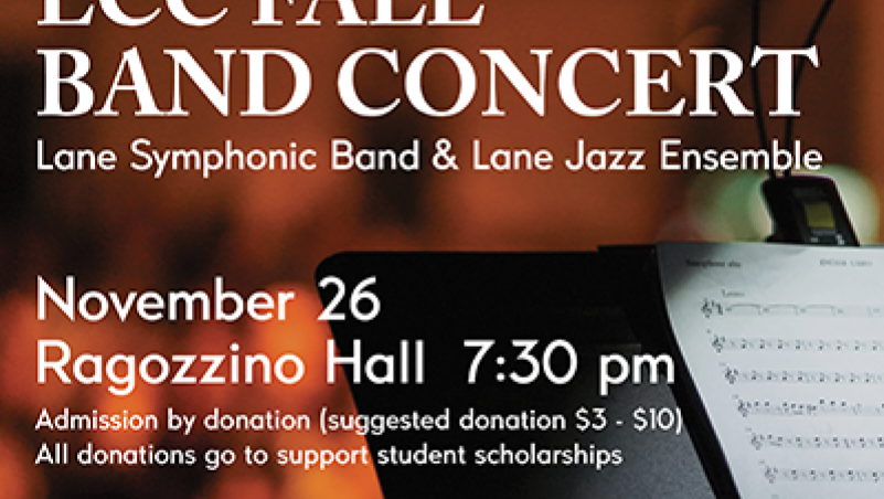 Lane Symphonic Band and Lane Jazz Ensemble Concert, Nov. 26 flyer
