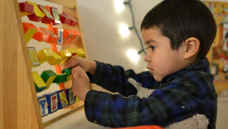 child playing inside