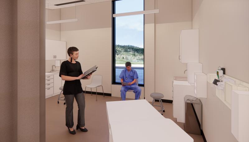 Render of a medical exam room