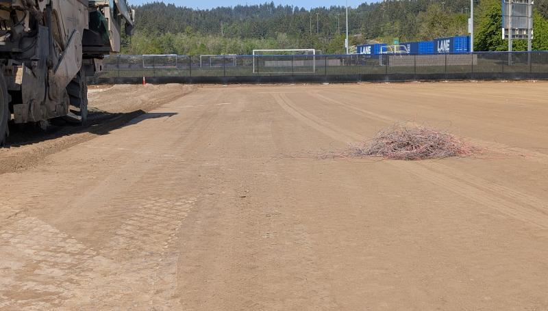 Baseball field, showing dirt only, before turf installation