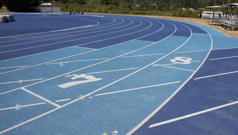 Track close-up, featuring the upgraded track surface