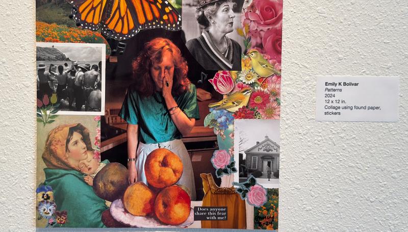 a collage featuring flowers, fruit, and women and the words "does anyone share this fear with me?"