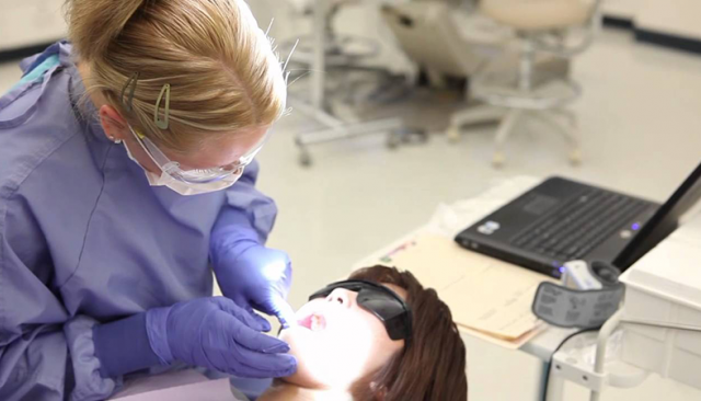 Dental Hygiene services a patient at the LCC Dental Clinic