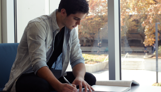 student on main campus fall 2018