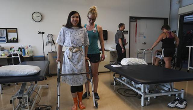 PTA student with a patient