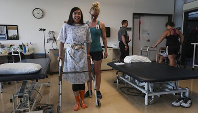 PTA student with a patient