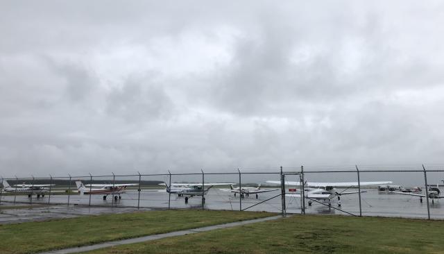 LCC's planes parked on a tarmac on a cloudy day
