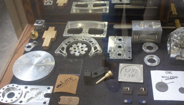 display of products made by CNC students