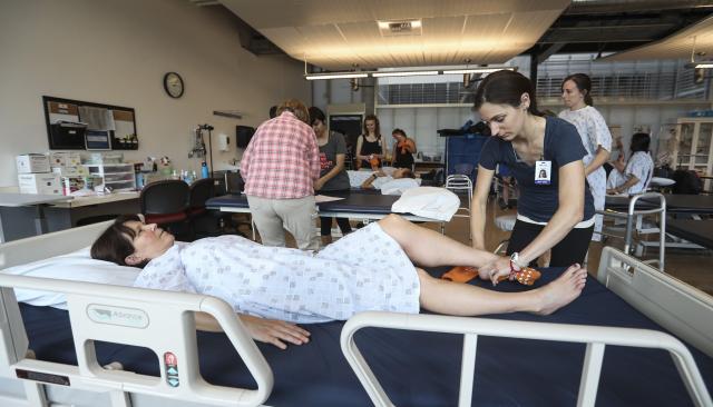 PTA student with a patient