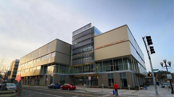 image of the building and street of the lane downtown campus