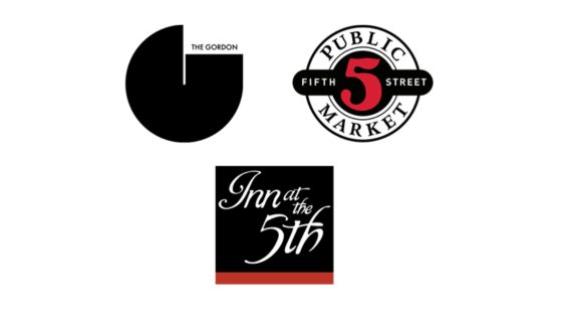 the logos for Inn at 5th, Gordon Hotel, and 5th Street Market