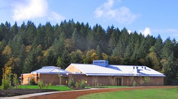 LCC Longhouse exterior view from the track