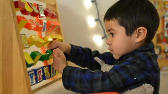 child playing inside