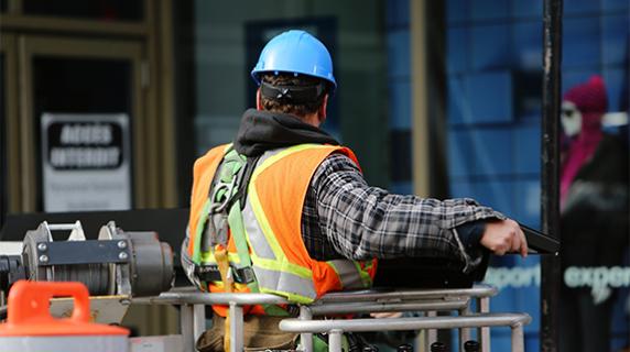 man at construction site