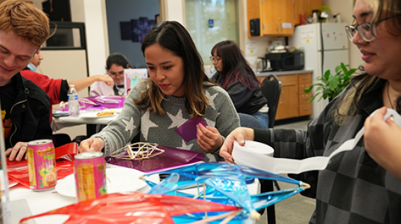 students making crafts together