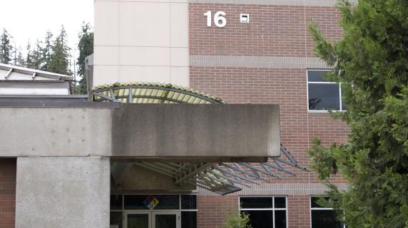 North view of building 16, where the Academic and Tutoring Services Office is located