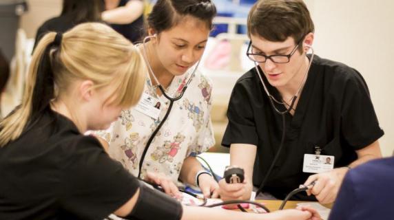 nursing students in class