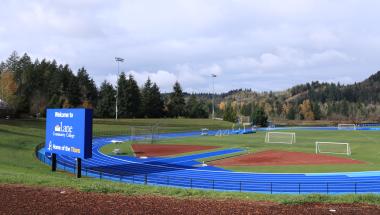 Southeast corner view of the track with LCC board 