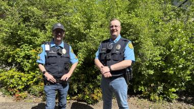 Two public Safety officers on Denim Day