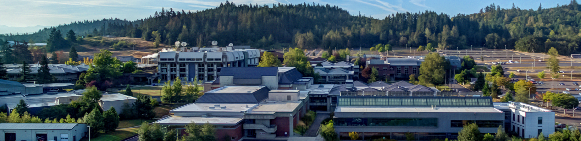 Aerial view of main campus from the north