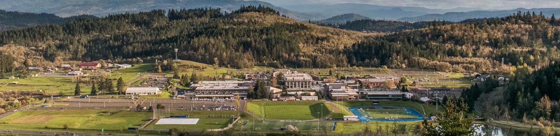 Aerial view of main campus from the north