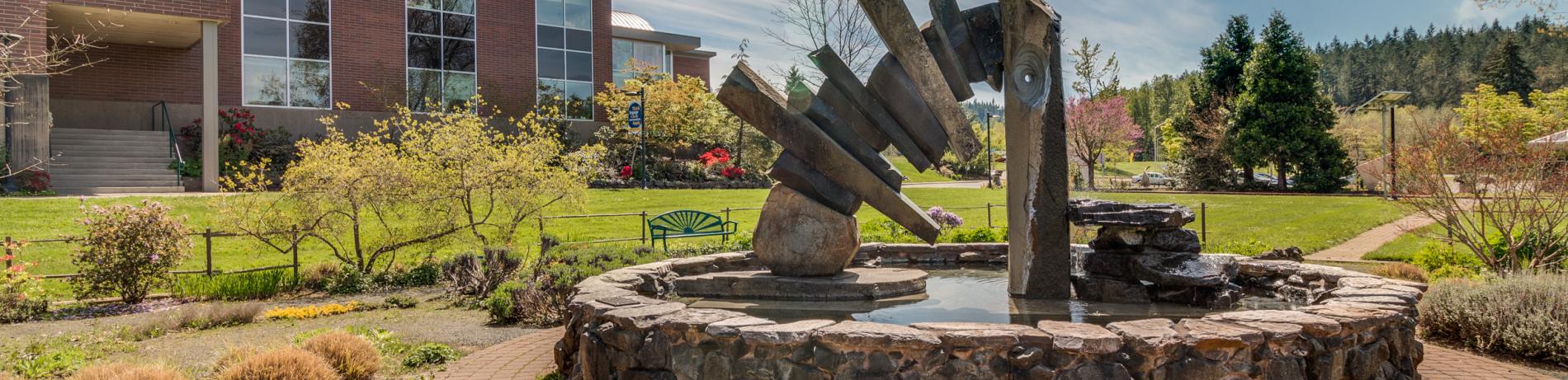 West Entrance Garden fountain, LCC main campus