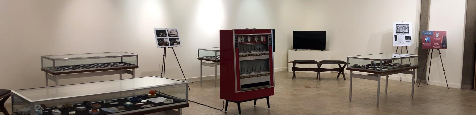 LCC art gallery with art vending machine display