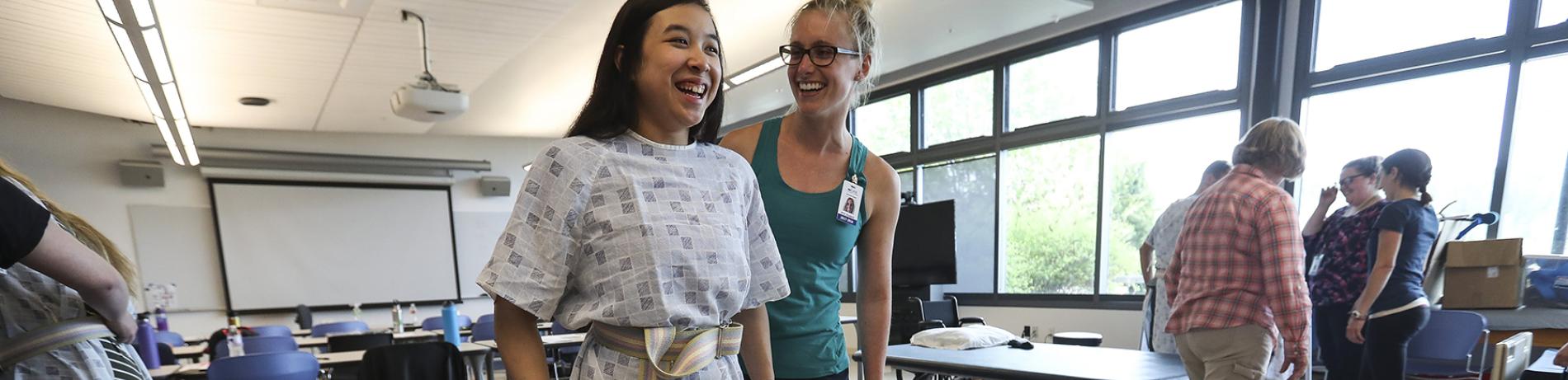 a medical CTE teacher and student