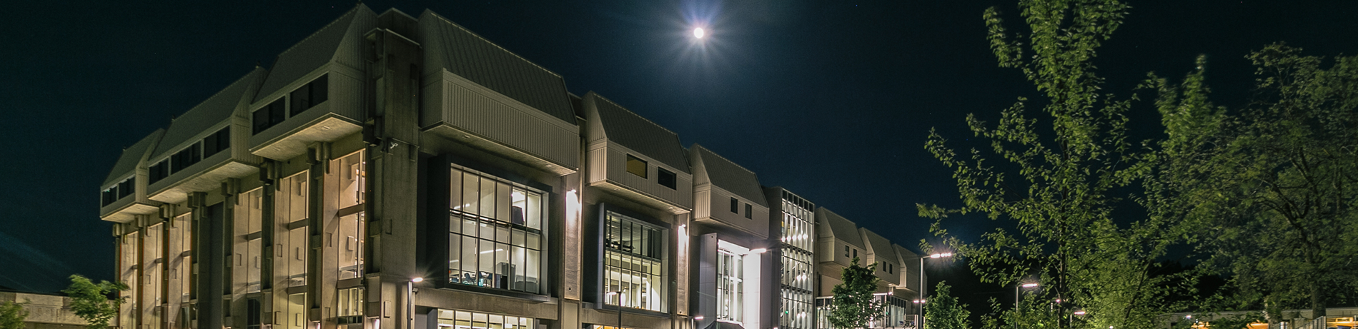 center building at night