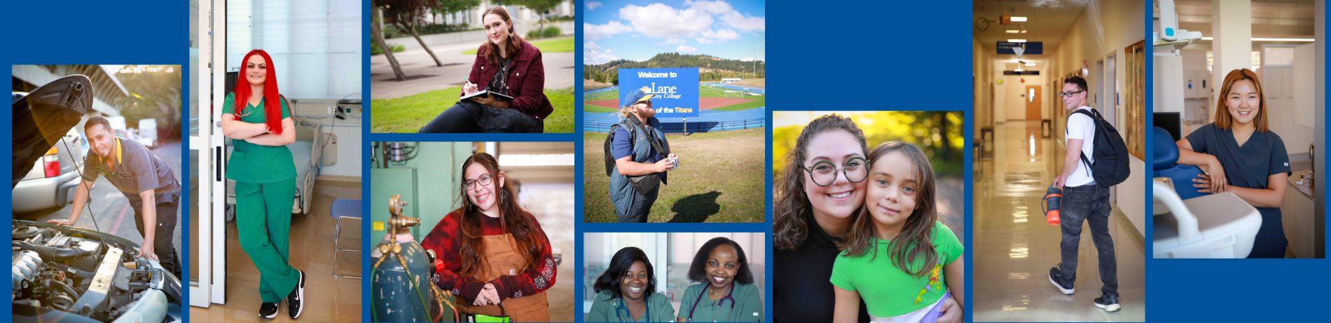 real scholarship winning students at LCC of different genders, ages, races, and majors