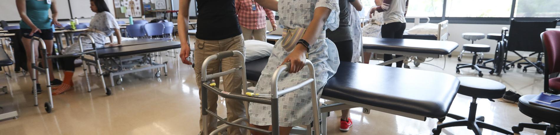 PTA student with a patient