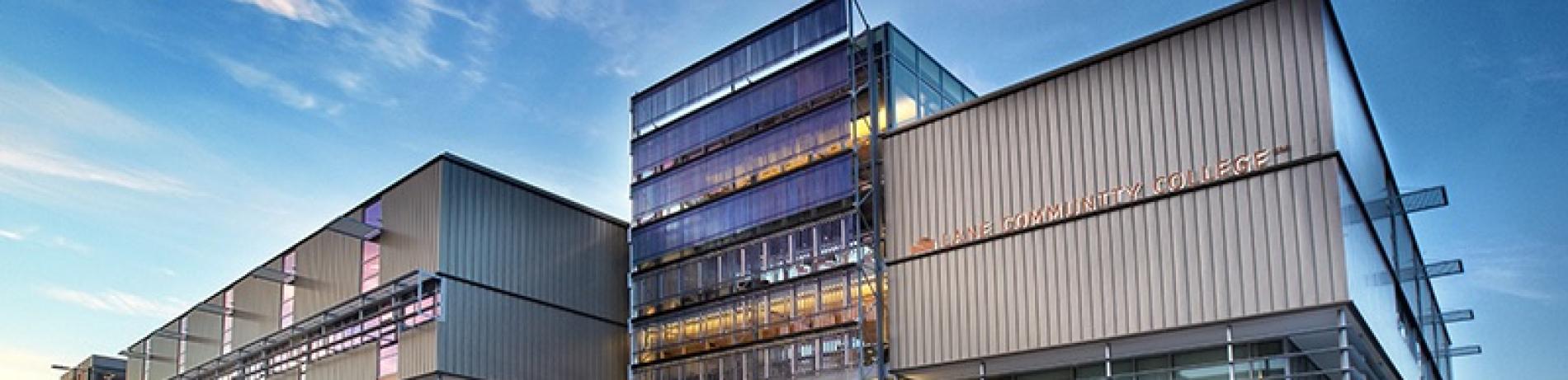 Lane Campus center building in the evening light