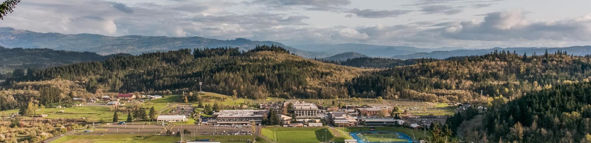 a distant view of main campus from 30th ave. 