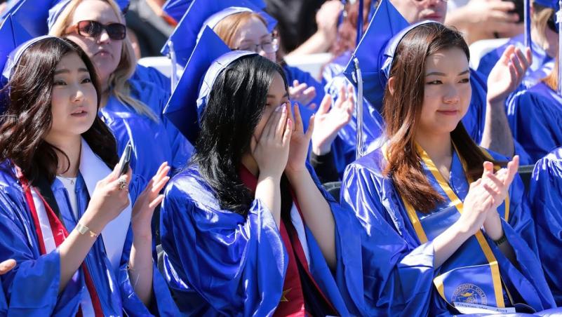 Graduates celebrate during LCC's 2019 Commencement