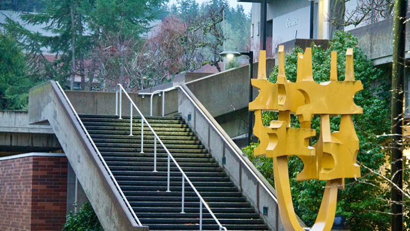 the Stairs by Center Building