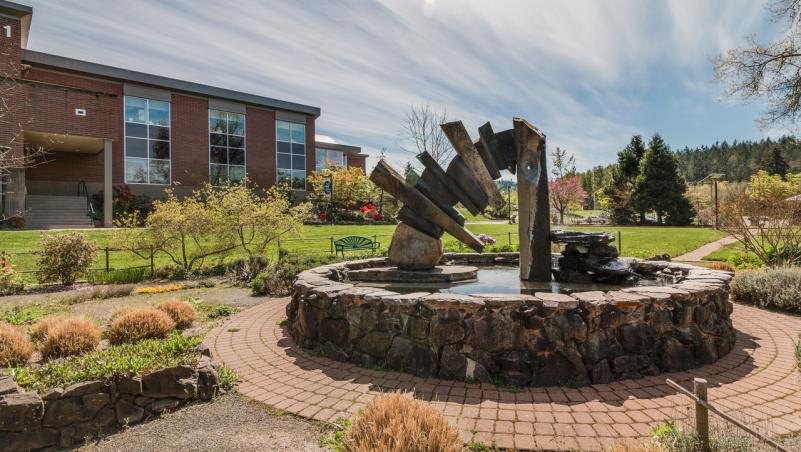 West Entrance Garden fountain, LCC main campus