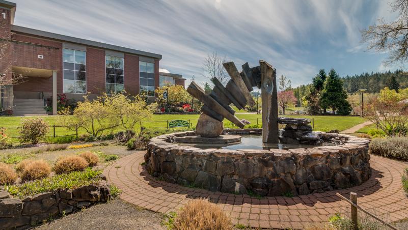 West Entrance Garden fountain, LCC main campus