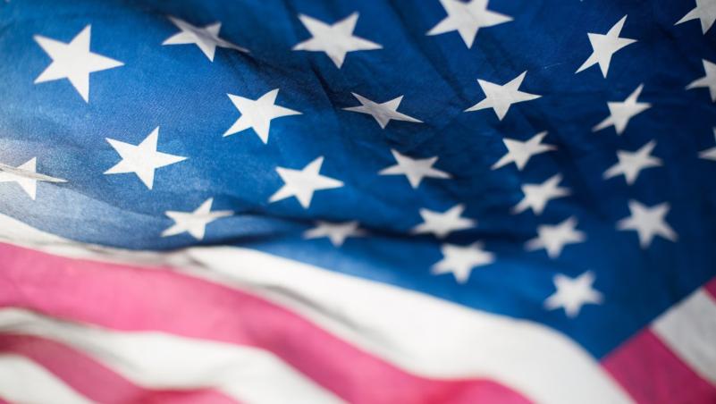 Close up view of American Flag