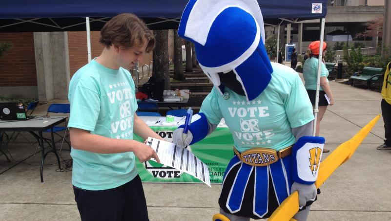 Ty the Titan registers to vote