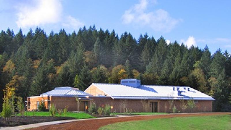 LCC Longhouse exterior view from the track