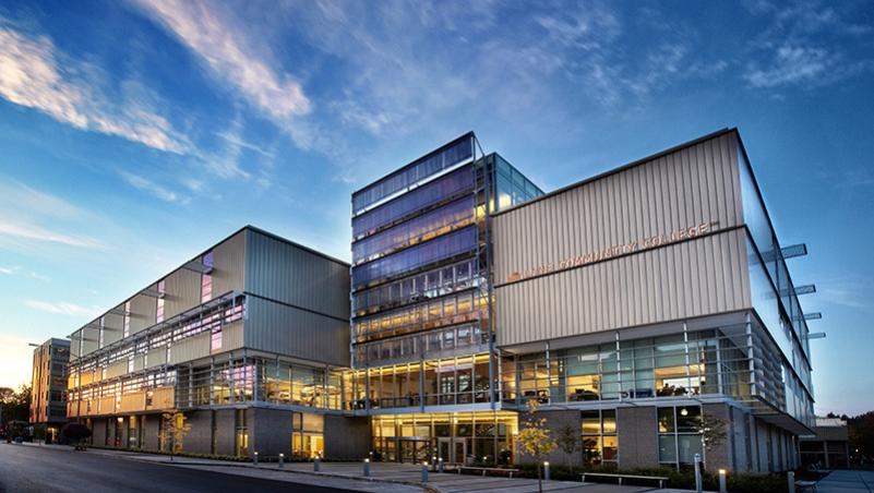 Lane Campus center building in the evening light