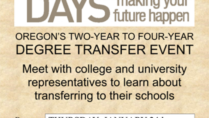 Oregon Transfer Days Jan 24 poster