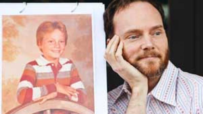 Brian Haimbach as a boy and present-day Image of Brian Haimbach as a boy and with present-day