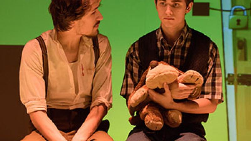 LCC student actors Taylor Freeman and Cash McAlister - Photo by Michael Brinkerhoff image of LCC student actors Taylor Freeman and Cash McAlister