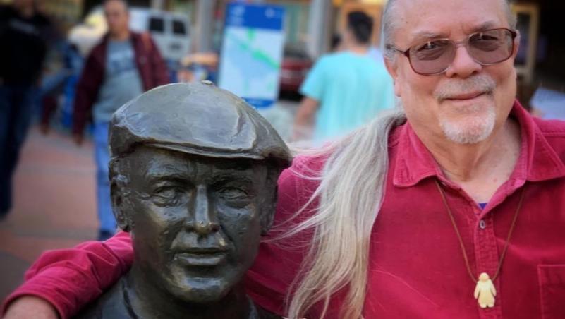 Peter Jensen and Ken Kesey in downtown Eugene