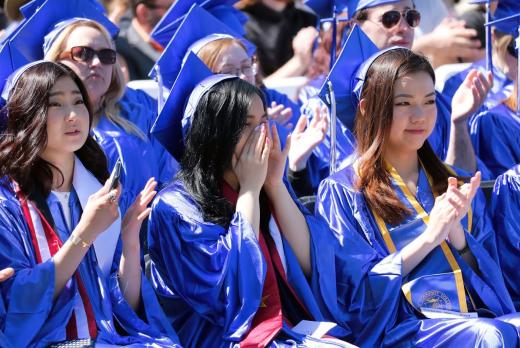 Graduates celebrate during LCC's 2019 Commencement