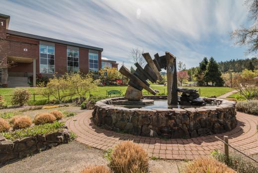 West Entrance Garden fountain, LCC main campus