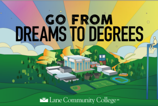 Dreams to Degree image used for a campus billboard