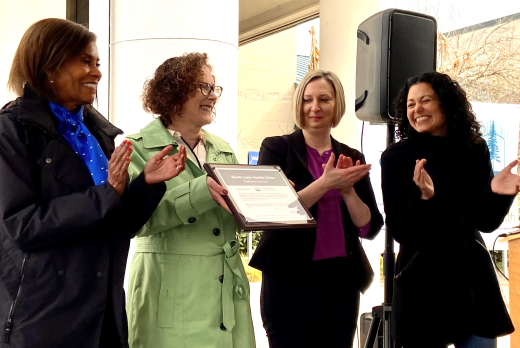 LCC President Stephanie Bulger, U.S. Representative Val Hoyle, Lane County Commissioner Heather Buch and USDA Under Secretary of Rural Development Xochitl Torres Small